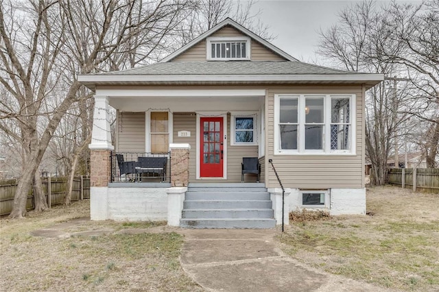 bungalow-style house featuring a porch