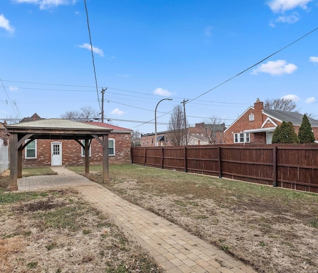 view of yard featuring a gazebo