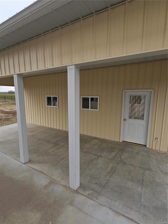 view of garage