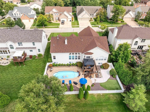 aerial view featuring a residential view