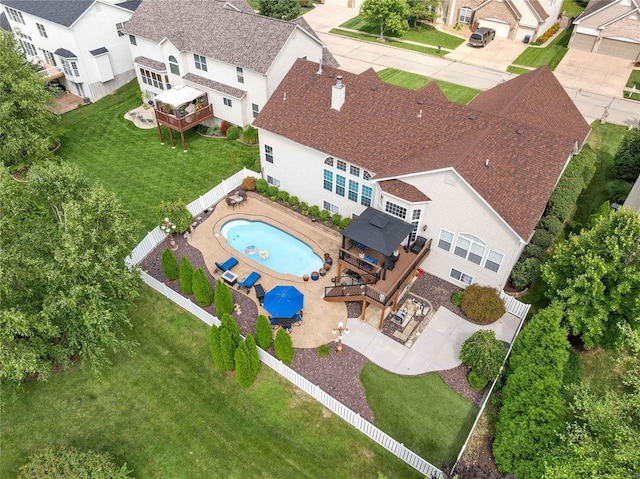 drone / aerial view featuring a residential view