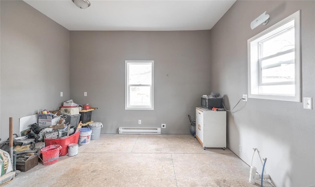 interior space featuring a baseboard radiator