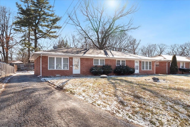 view of single story home