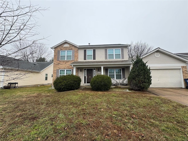 front of property with a garage and a front yard