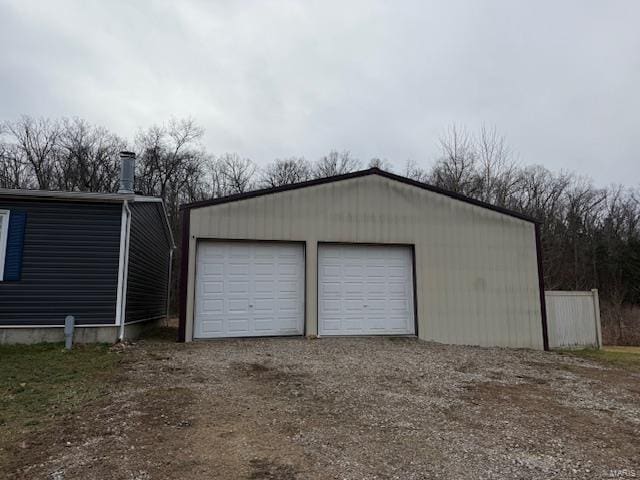 view of garage