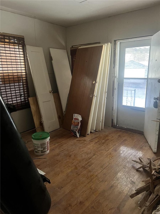 bedroom with hardwood / wood-style floors