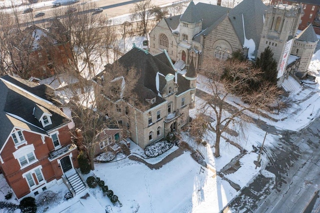 view of snowy aerial view