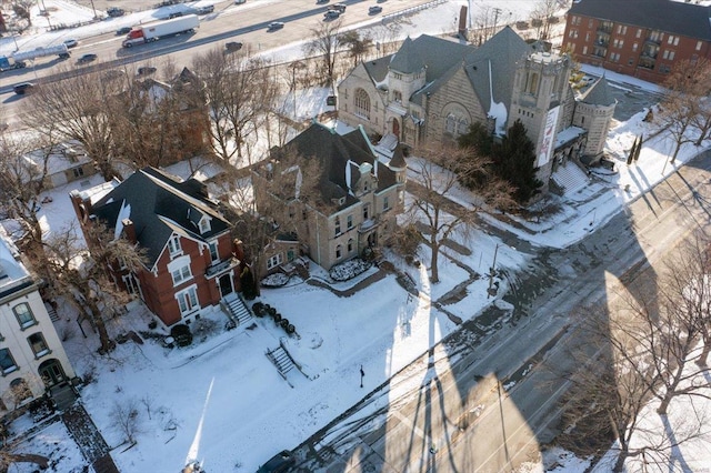 view of snowy aerial view