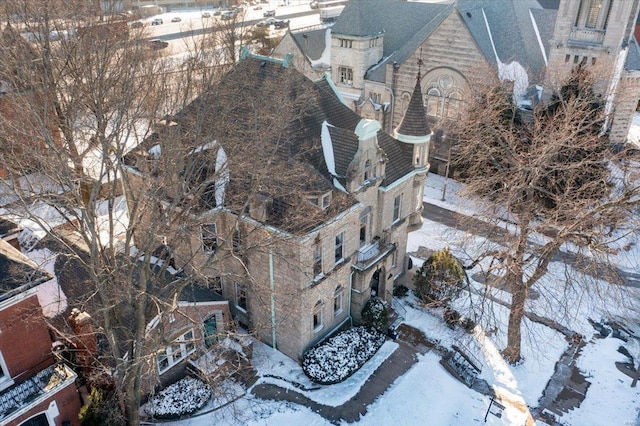 view of snowy aerial view