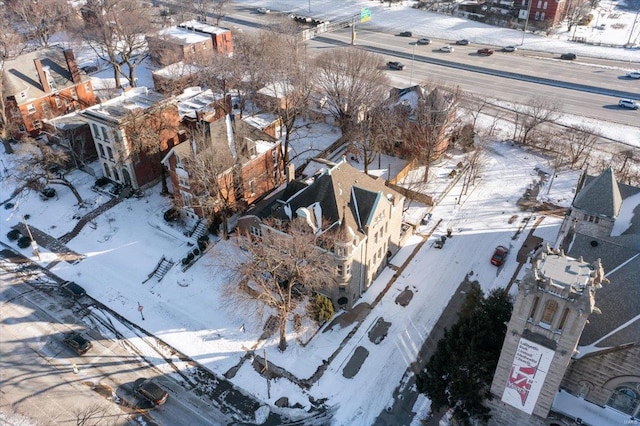 view of snowy aerial view