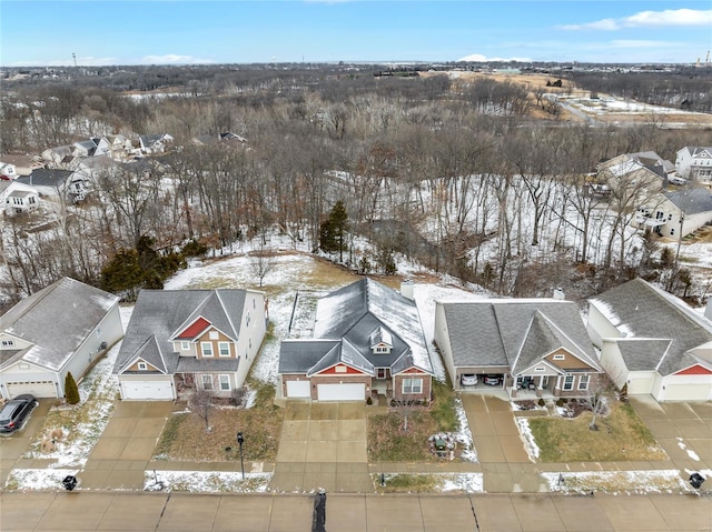 view of snowy aerial view