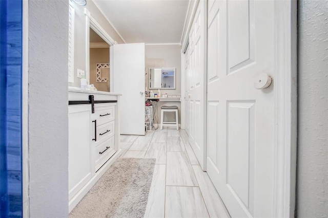 corridor with ornamental molding