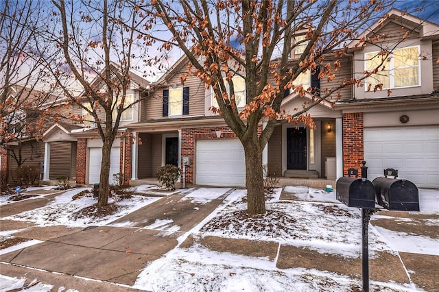 view of front of home with a garage