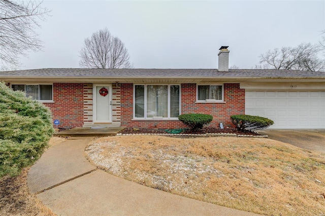 single story home with a garage