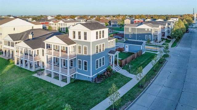 aerial view featuring a residential view