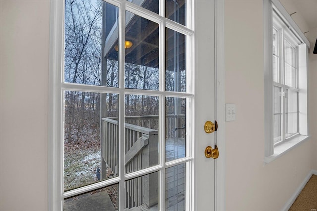 entryway with baseboards