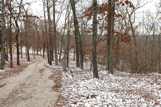 view of snow covered land