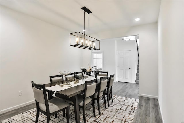 dining room featuring dark wood-type flooring