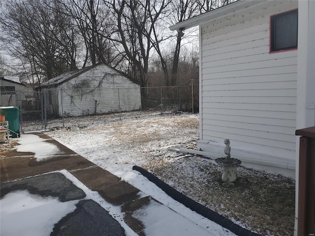 view of snowy yard