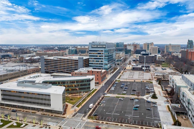 birds eye view of property featuring a city view