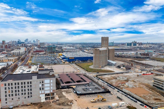 aerial view featuring a city view