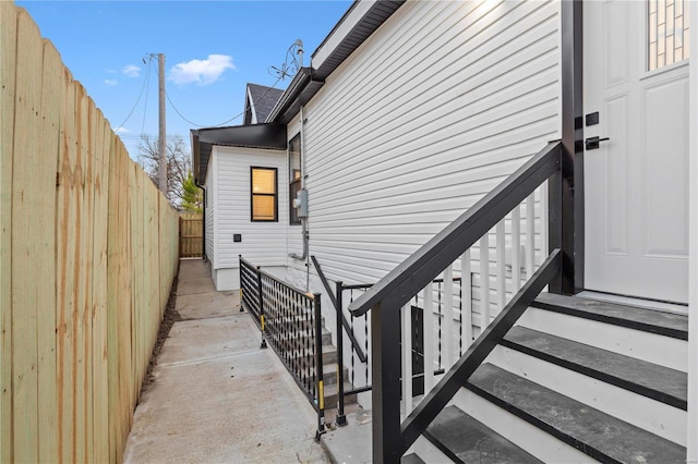 property entrance featuring fence