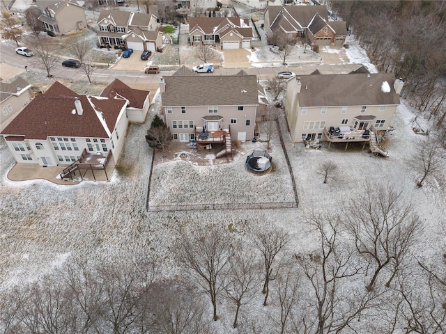 aerial view with a residential view