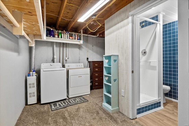 laundry area with washer and dryer and laundry area