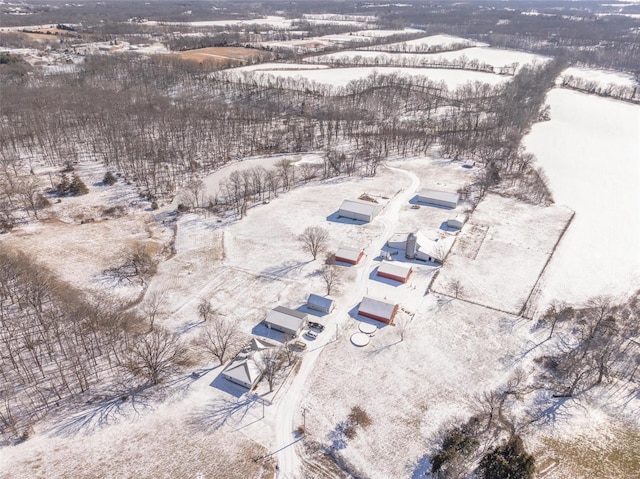 view of snowy aerial view