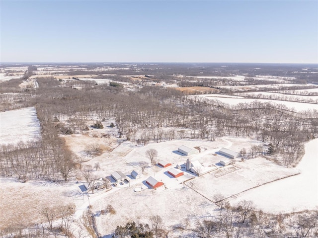 view of snowy aerial view