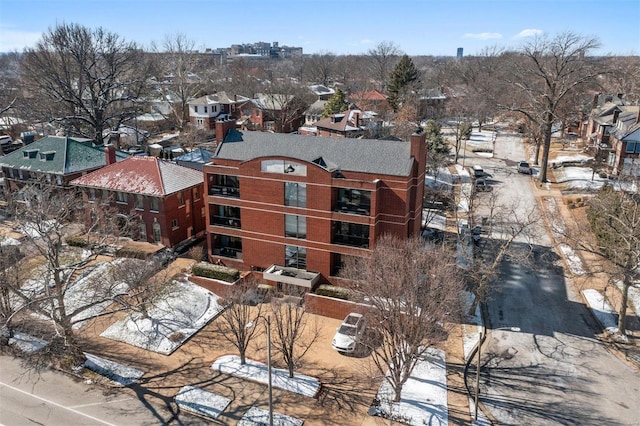 bird's eye view with a residential view