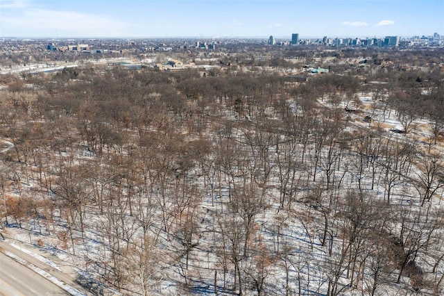 birds eye view of property featuring a view of city