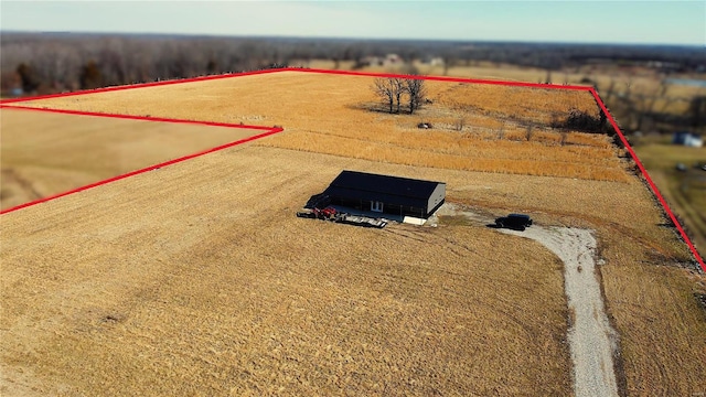 bird's eye view with a rural view