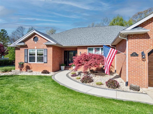 ranch-style home with a front yard