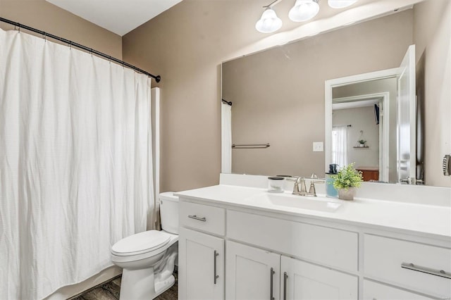 bathroom with toilet and vanity