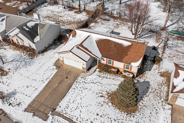 view of snowy aerial view