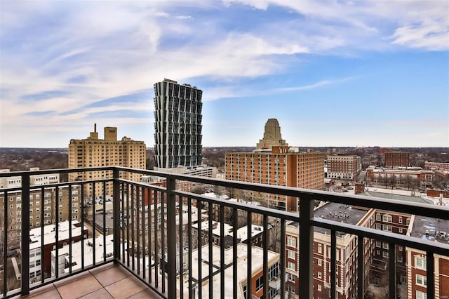 balcony featuring a view of city