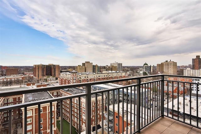 balcony featuring a city view