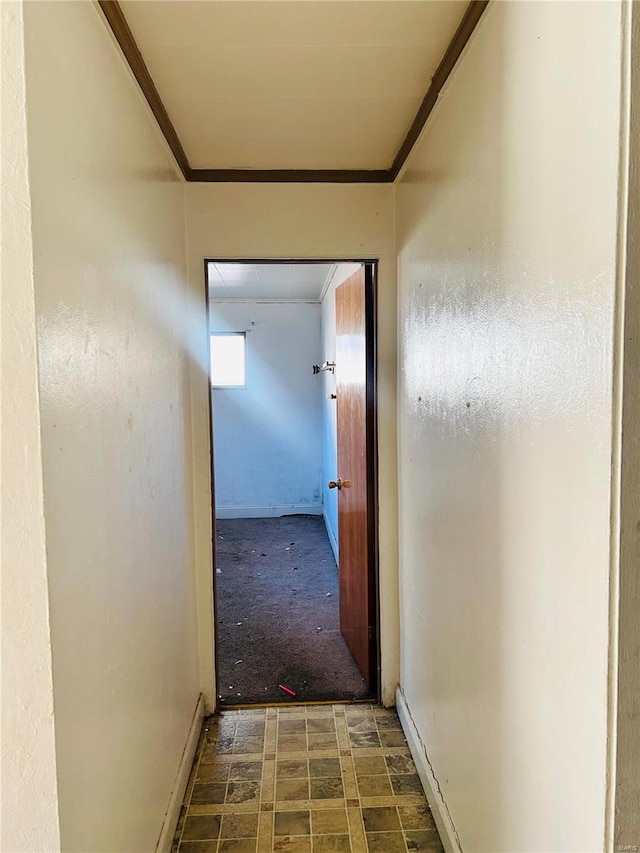 corridor with crown molding