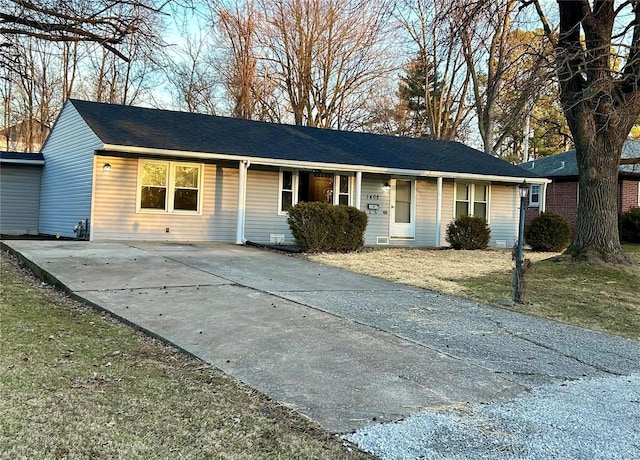 view of single story home