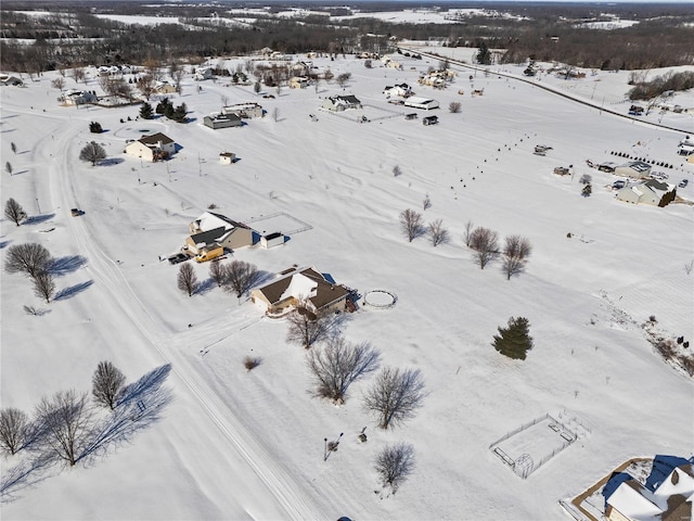 view of snowy aerial view