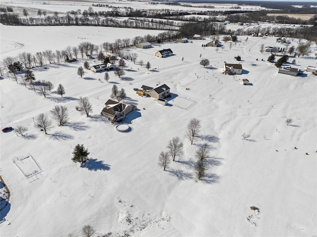 view of snowy aerial view