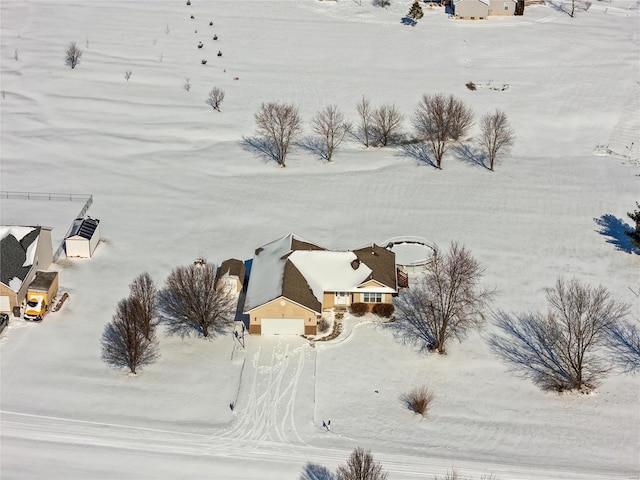 view of snowy aerial view