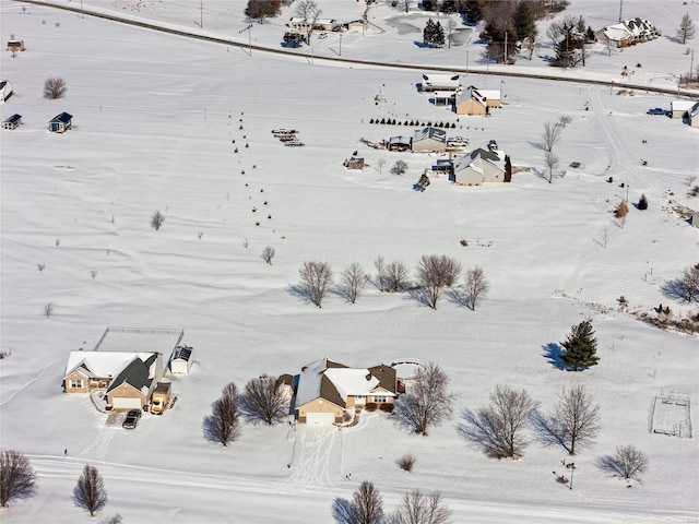 view of snowy aerial view