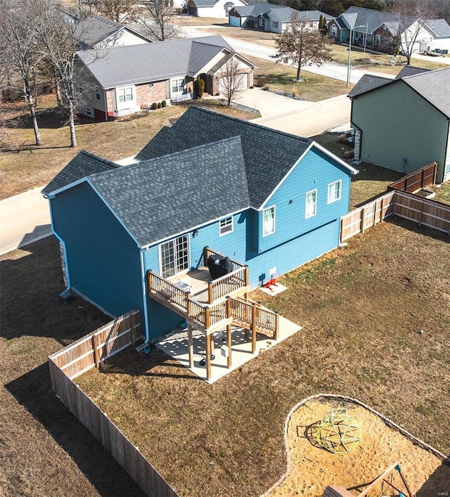 bird's eye view with a residential view