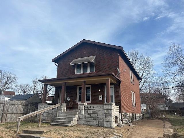 view of front of home with covered porch