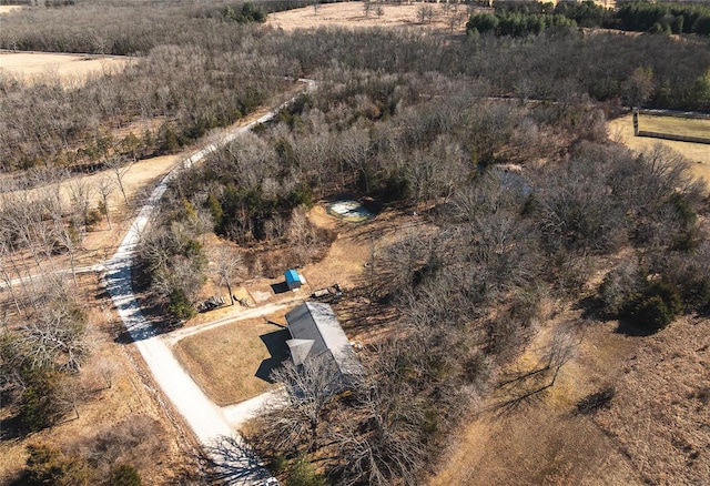 aerial view with a rural view