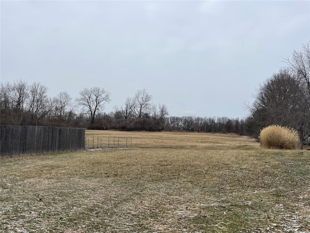 view of yard with a rural view