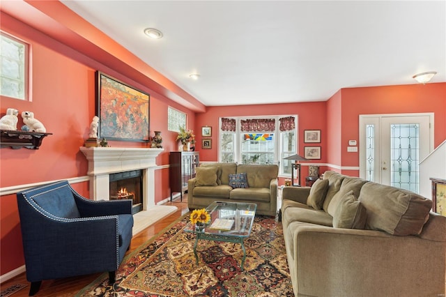 living room featuring hardwood / wood-style floors