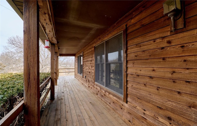 wooden terrace with covered porch